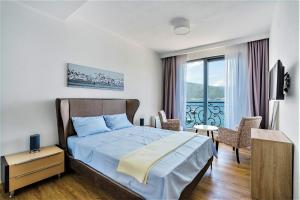 Beachfront villa Pearl of Adria客房内的一张或多张床位