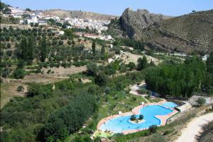 an aerial view of a resort with a swimming pool at CASA DEL VIDRIO in Castril