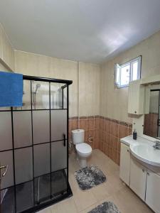 a bathroom with a toilet and a sink at WHİTE HOUSE in Trabzon
