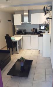 A kitchen or kitchenette at Charmant studio 2* rdc+ terrasse & parking privé