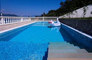 basen z pływakiem w wodzie w obiekcie Mountain bay views apartments w mieście Njivice