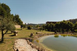 een park met een waterlichaam en een vijver bij Quinta dos Tojais in Celorico de Basto