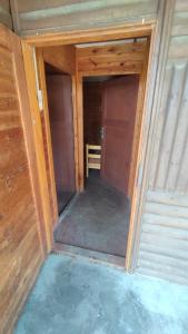 an empty room with two doors in a house at Soukeník FCT in Sezimovo Ústí