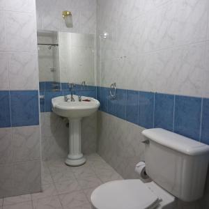 a bathroom with a toilet and a sink at HOTEL REALPICO VICTORIA in Duitama