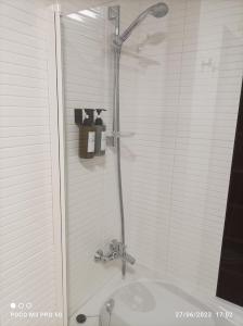 łazienka z prysznicem i umywalką w obiekcie Apartamento Piscina 2G by Urraca Suites Viveiro w mieście Viveiro