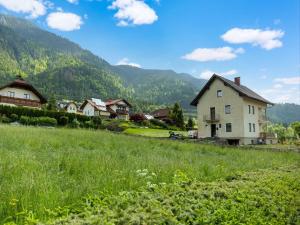 un pueblo con una casa y un campo de hierba en Apartment in ski area in Kötschach-Mauthen, en Laas