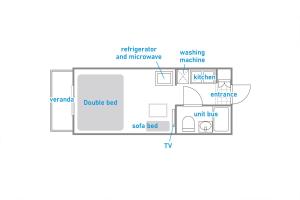 a floor plan of a tiny house with a bathroom at SC Kameari 1110 in Tokyo