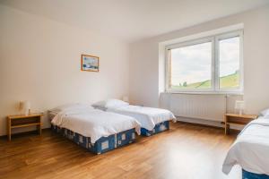 Postel nebo postele na pokoji v ubytování Apartmány Špička - Stříbrnice u sjezdovky