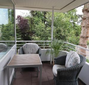 Balkón nebo terasa v ubytování Ostseeglück