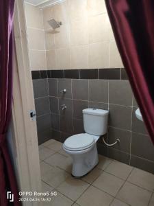 a bathroom with a toilet and a shower at TulipVilla Homestay in Kampong Parit