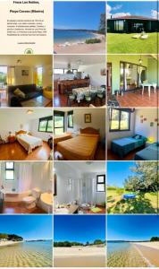 een collage van foto's van huizen en meubels bij Los Robles-PLAYA COROSO in Ribeira