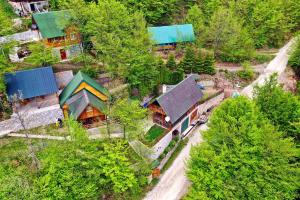 een uitzicht over een huis in het bos bij Brvnare 3 zvezde brvnara Veljko in Kokin Brod