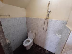 a bathroom with a toilet and a shower at Kanaan House in Nusa Dua +5 photos