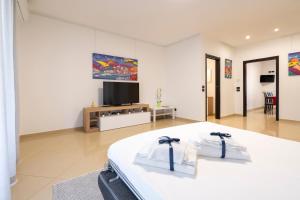 TV o dispositivi per l'intrattenimento presso Boscoincittà Apt with garage and whirlpool tub