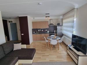 Η κουζίνα ή μικρή κουζίνα στο Cozy Sigulda Apartment