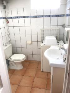 a bathroom with a toilet and a sink at Appartement charmant à Sainte-Anne - 45 m² avec vue sur le jardin in Sainte-Anne