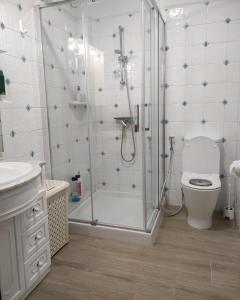 La salle de bains est pourvue d'une douche, de toilettes et d'un lavabo. dans l'établissement Come Together, à San Juan de la Rambla
