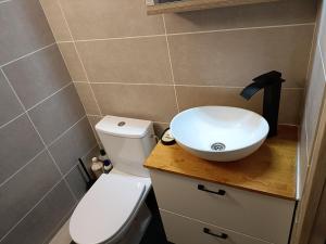 a bathroom with a white sink and a toilet at Studio à la Gare&centre de Grenoble in Grenoble