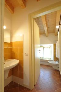 a bathroom with a sink and a toilet at Le camere di Virgilio in Monzambano