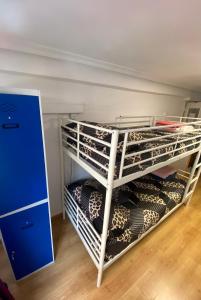 Habitación con 2 literas en una habitación en Hostal Madrid Paradise, en Madrid