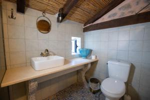 a bathroom with a sink and a toilet at Ktima Karageorgou in Areopoli