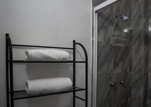 y baño con toallero eléctrico y ducha. en Hotel El Patio, en Tequisquiapan 91 fotos más