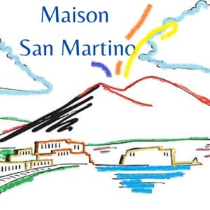 un dessin de san marino avec une carte de la ville dans l'établissement MAISON SAN MARTINO, à Naples