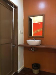 a bathroom with a sink and a mirror at Coracasa bed and breakfast in General Luna