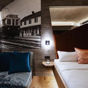 Postel nebo postele na pokoji v ubytování Hotel Gleiserei
