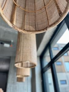 a close up of a light fixture in a building at Surf Rescue Club in Grömitz