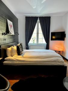 TV a/nebo společenská místnost v ubytování Hotell Dannegården