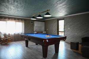 a living room with a pool table in it at Guest House ERIDA in Trastenik