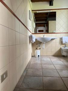聖皮耶特羅因卡里亞諾的住宿－Agriturismo Fioravante，一间带水槽和卫生间的浴室
