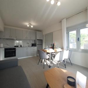 Kuchyň nebo kuchyňský kout v ubytování Ionian Avra Apartment