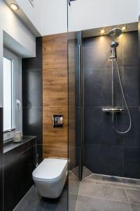 ソポトにあるElite Apartments Sopot Premiumのバスルーム(トイレ、シャワー付)