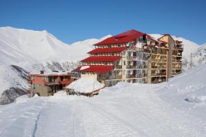 duży budynek w śniegu na górze w obiekcie 2-room Apartment NFT Gudauri Penta 501 w mieście Gudauri