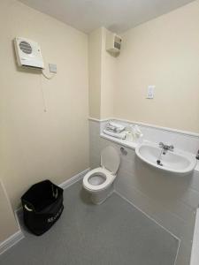 a bathroom with a toilet and a sink at TANGO APARTMENTs in London