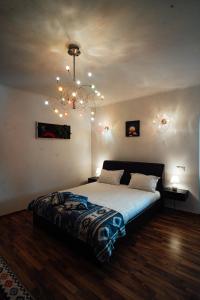 Ένα ή περισσότερα κρεβάτια σε δωμάτιο στο Casa cu Elefanți