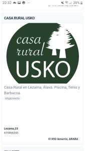 un logo pour un site web local uskarmaarmaarmaarma dans l'établissement casa rural usko, à Amurrio