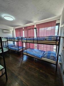 a group of bunk beds in a room at Hostel Bermuda in Lesce