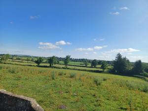 a field of grass with trees in the distance at Hillview Cottage Eskra in Curr