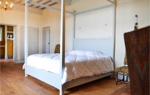 een slaapkamer met een wit hemelbed in een kamer bij Gorgeous Home In Lauzerte With Outdoor Swimming Pool in Lauzerte