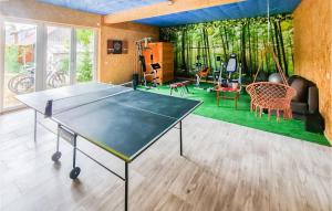 a ping pong table in the middle of a room at 1 Bedroom Pet Friendly Apartment In Rzewnie in Rogóźno