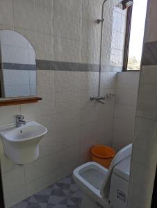 a bathroom with a sink and a toilet at Success Apartments-Gold in Mwanza