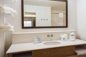a bathroom with a sink and a mirror at Hampton Inn Bonita Springs Naples North in Bonita Springs