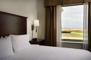 a hotel room with a bed and a window at Hampton Inn & Suites Altus in Altus