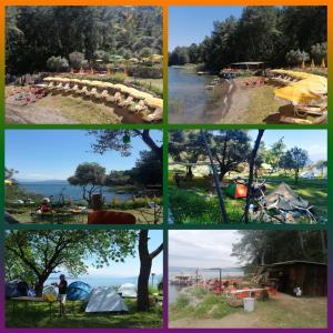 a collage of pictures of a group of different places at Sultaniye Camping in Mugla