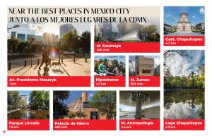 un collage de fotos de diferentes lugares en la ciudad de México en Casa Miyana by Kukun, en Ciudad de México