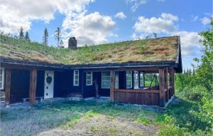 an old house with a grass roof at Nice Home In Nord-torpa With 4 Bedrooms in Nord Torpa