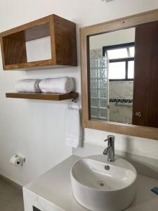 Koupelna v ubytování Hotel La Lejona